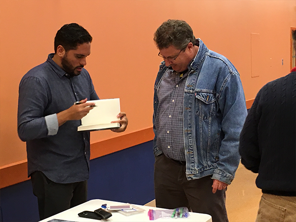Seth Meyerowitz speaking at Beth El Synagogue